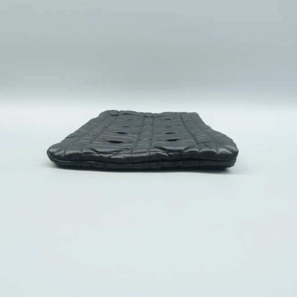 100% Authentic Dior Black Gaufre Cannage Leather Clutch Bag - Picture 6 of 12